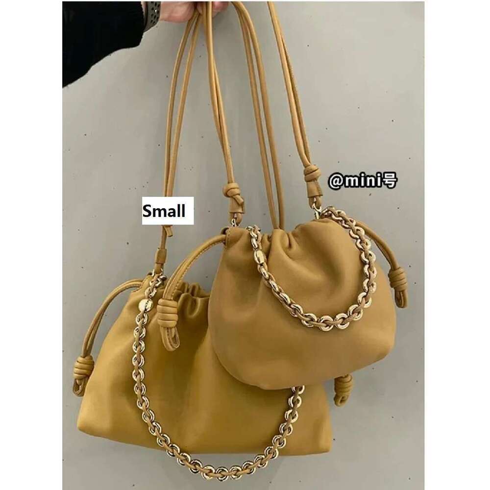 New Women's Cloud Drawstring Hobos Crossbody Real Leather One Shoulder Casual Bucket Bag