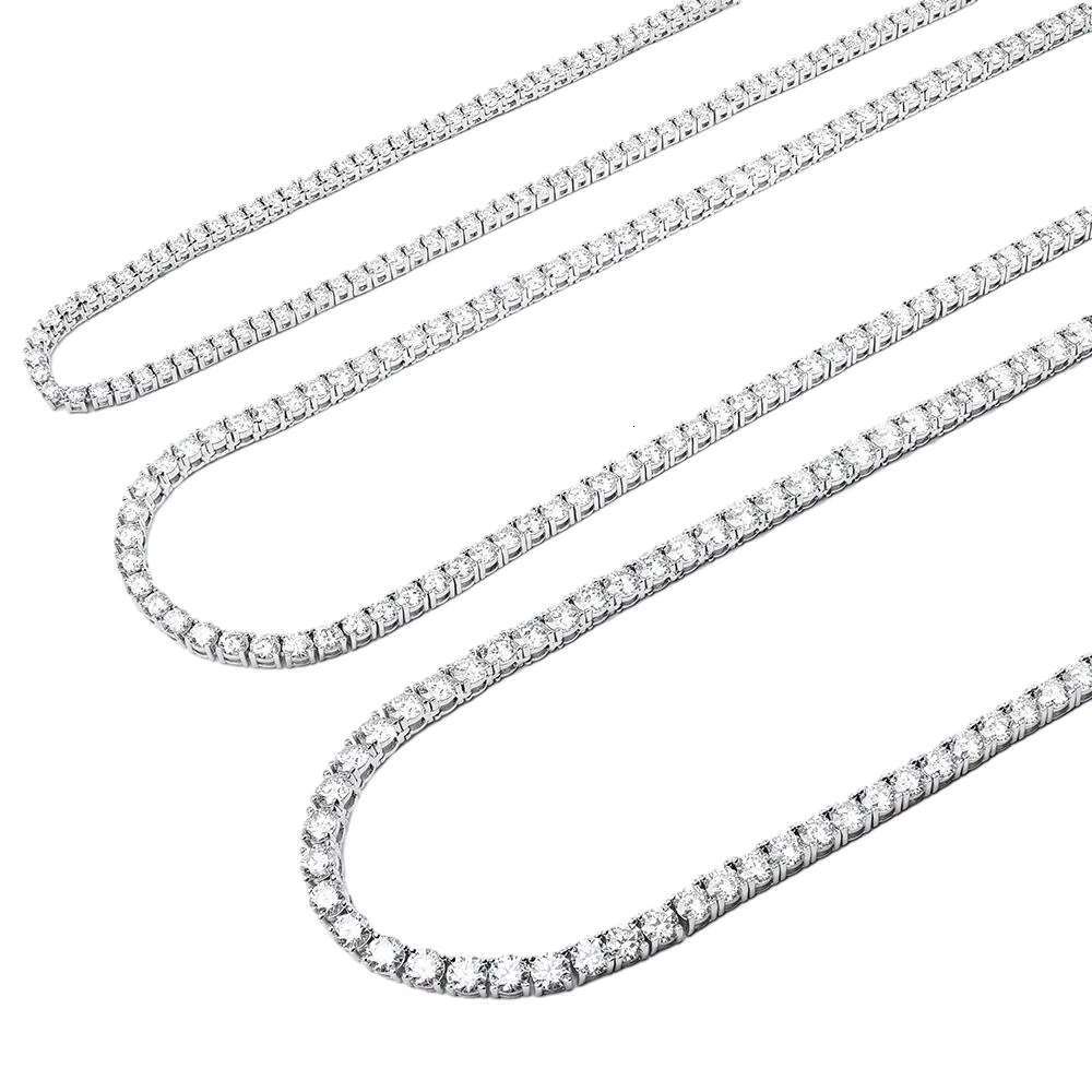 XingYueGems Hip Hop Style 925 Silver 3mm 4mm 5mm 6mm Moissanite Jewelry Necklaces Tennis Chain Design