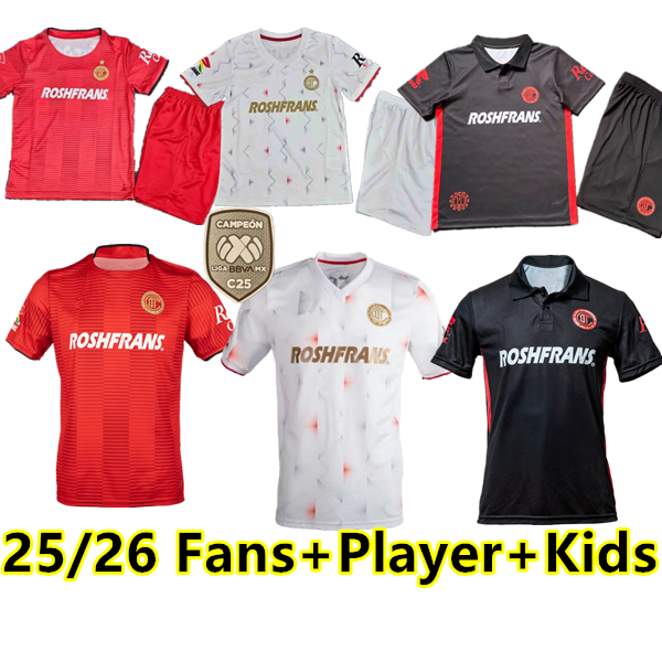 2025 2026 Liga MX Deportivo Toluca Soccer Jerseys 25 26 Third A.VEGA PAULINHO RUIZ fans player version men kids maillot Football Shirt Long sleeves 98 99 00 01 Retro