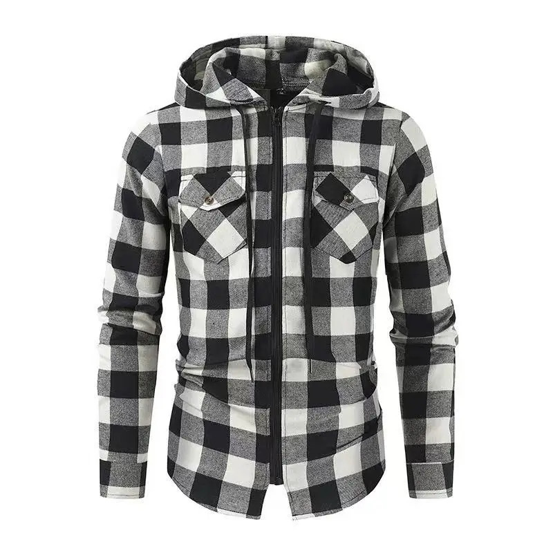 2025 Spring And Autumn Cotton Coolen Grid Mens Shirt All Match Slim Long Sleeve Shirt All Match Clothing 250409