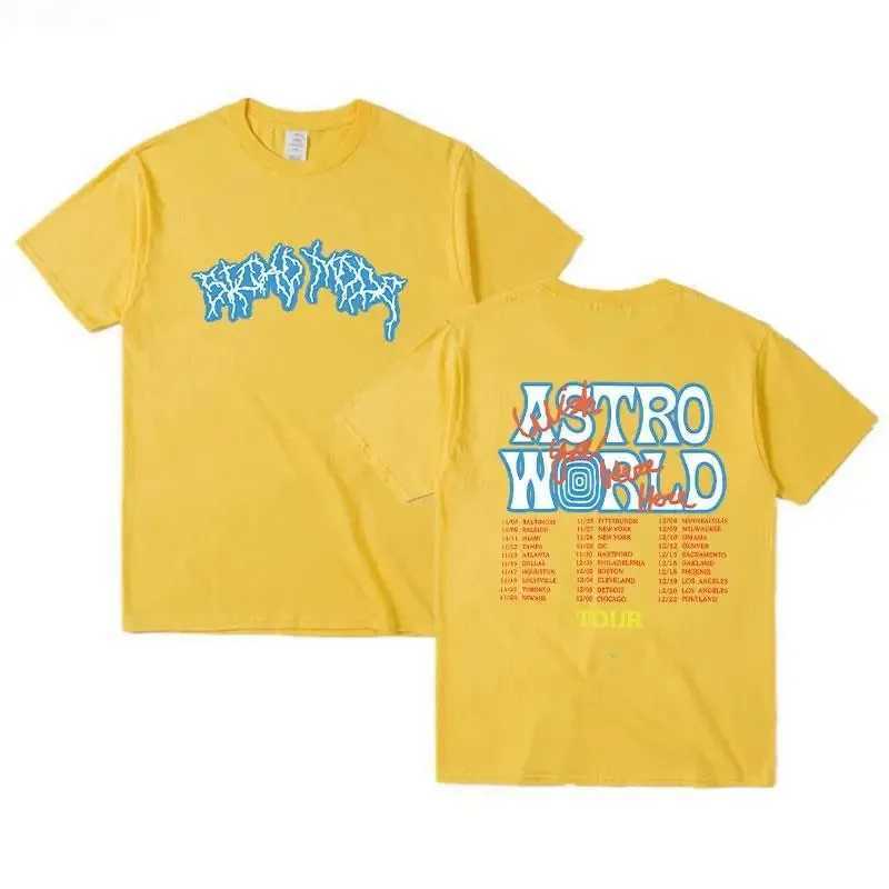 New Summer Hip Hop T-shirt Mens T-shirt Youre Here Travel Letter Printed T-shirt Top BrownXJ250409
