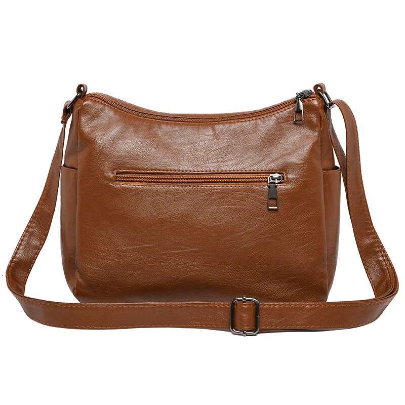 Soft PU Leather Waterproof Shoulder Women Retro Casual Crossbody Bag Multiple Pockets Large Capacity Classic All Match Bags