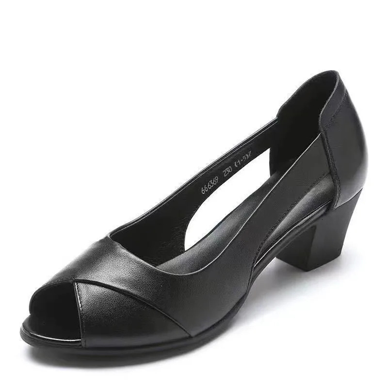Women Shoes Peep Toe Pumps Hollow Outs High Heels Sandals Boat Shoes Platform Pumps Woman Open Toe Sandalias mujer Summer 250402