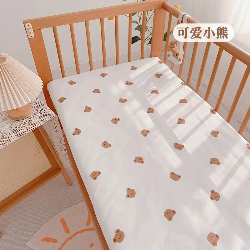 born baby crib bed sheets suitable for boys and girls cotton cartoon printed linen bed sheets for all seasons 250409
