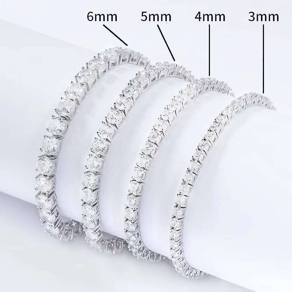 CReal Cvd Lab Grown Diamond Tennis Bracelet Necklace Chain 10K 14K White Gold 3mm 4mm 5mm Igi Gia Certificate for Women
