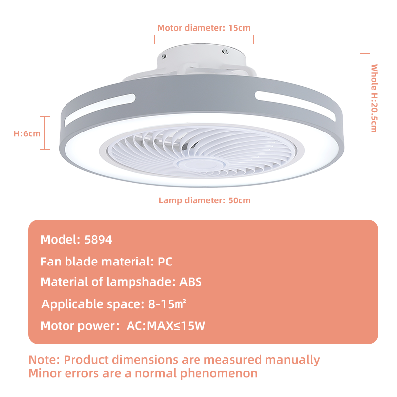 High Efficiency Bed Room Ceiling Fan-Light Combination Featuring Silent Wind Flow and Bright Illumination-5894
