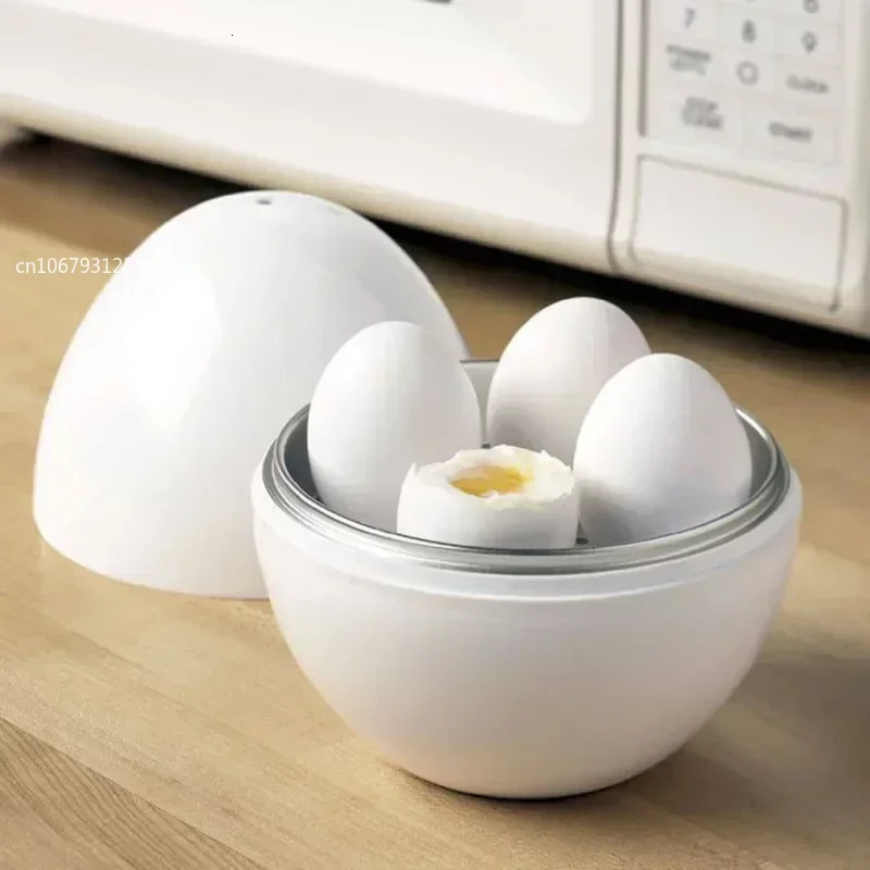 Microwave Egg Steamer Boiler Cooker 4 Eggs Capacity Easy Quick 5 Minutes Hard or Soft Boiled Kitchen Cooking Tools 250409