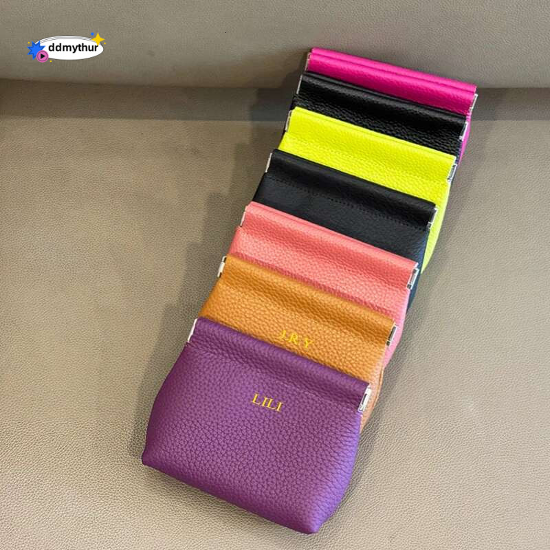 Custom Name Cowhide Card Wallet Engrave Letters Lipstick Spring Cosmetic Travel Storage Bag Pouch Coin Purse Gift ddmythur