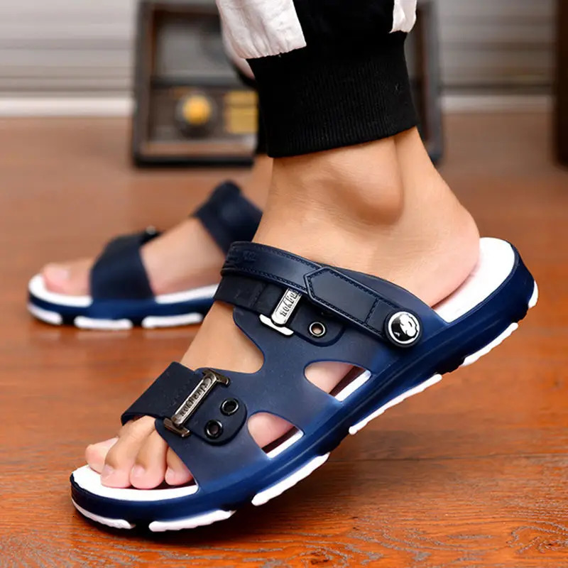 Summer Sandals Men Slippers Outdoor Beach Casual Shoes Zapatos De Hombre Indoor Durable Anti Slip Peep Toe 250403