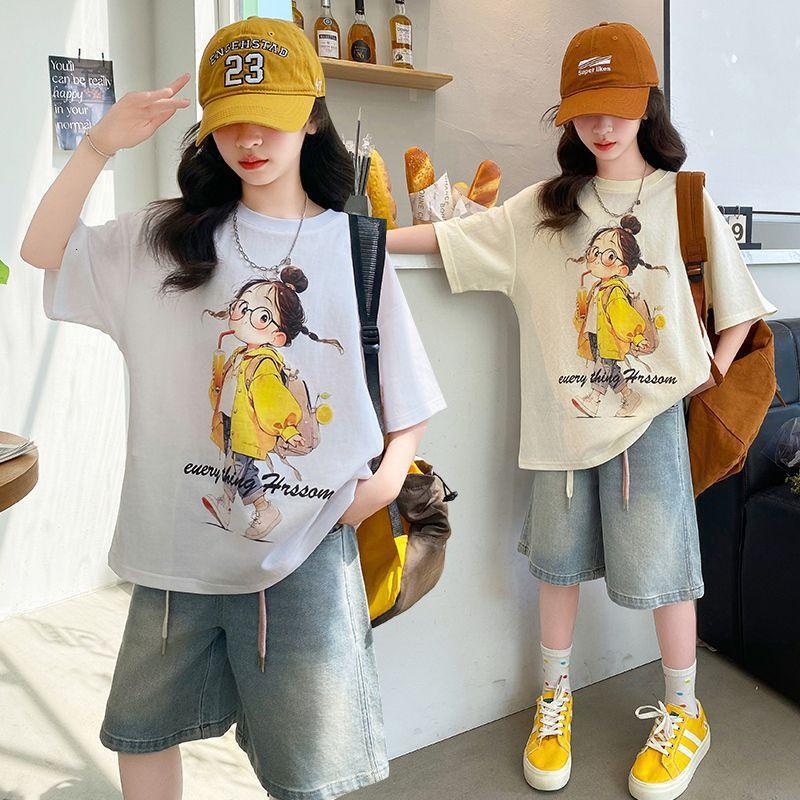 Ddmyshoesvip Cotton Children S Clothing T Shirts Short Sleeves Middle Aged Children Girls Tops Summer Fashion