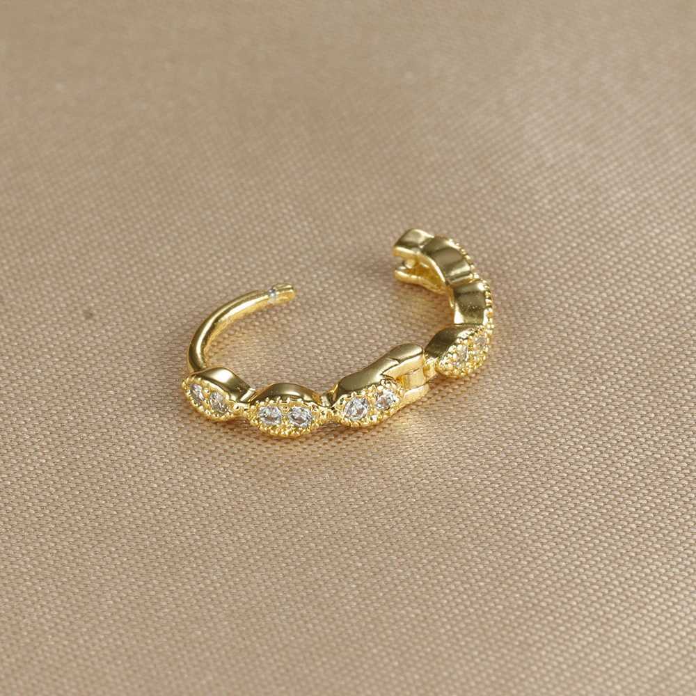 1PC 18K Gold Plated Stainless Steel Round Circle Earrings for Women Teens Cubic Zircon Star Leaf Hoop Earrings Piercing Jewelry Z250408