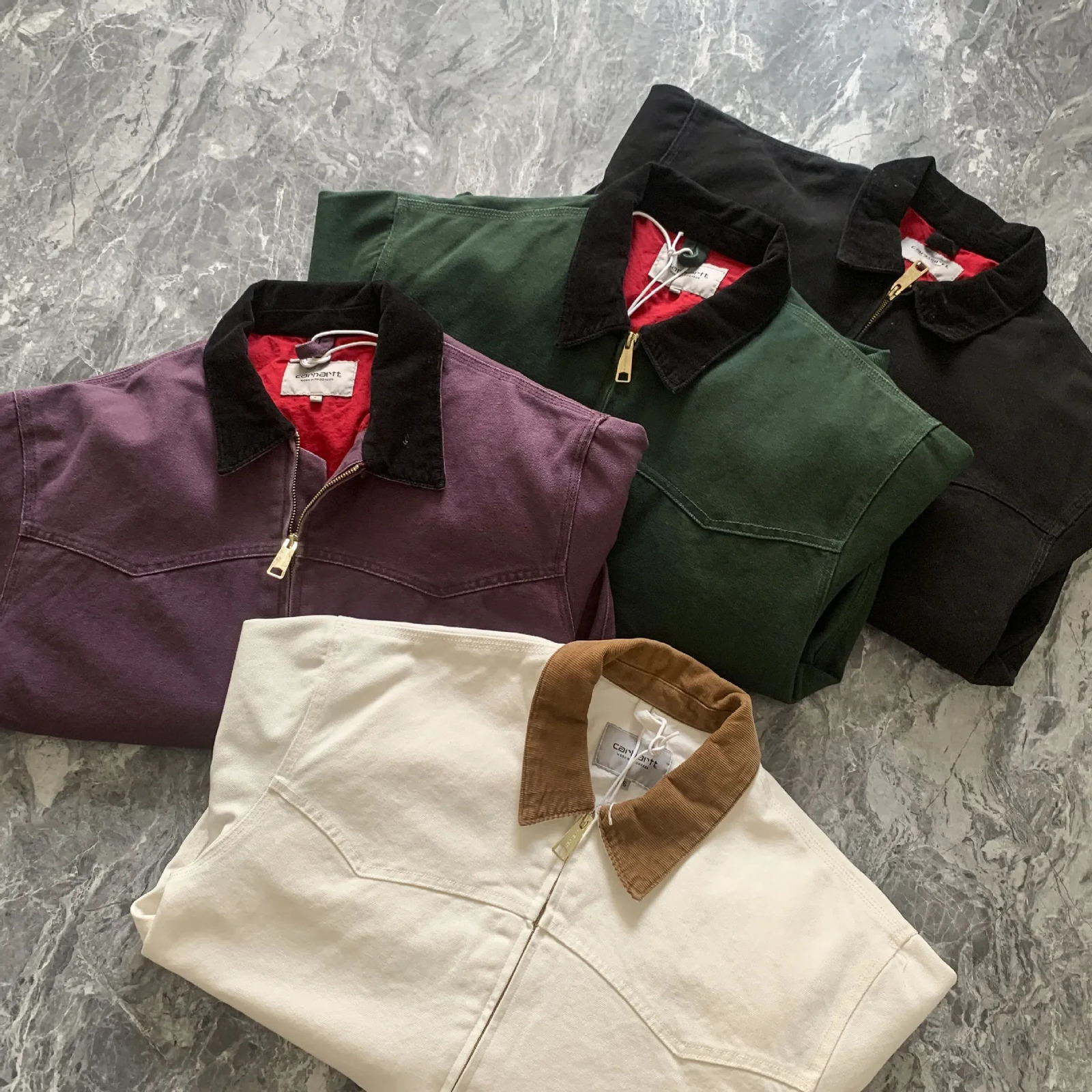 High quality vintage canvas wash jacket salad vest clean fit zipper loose regular length other materials 250409