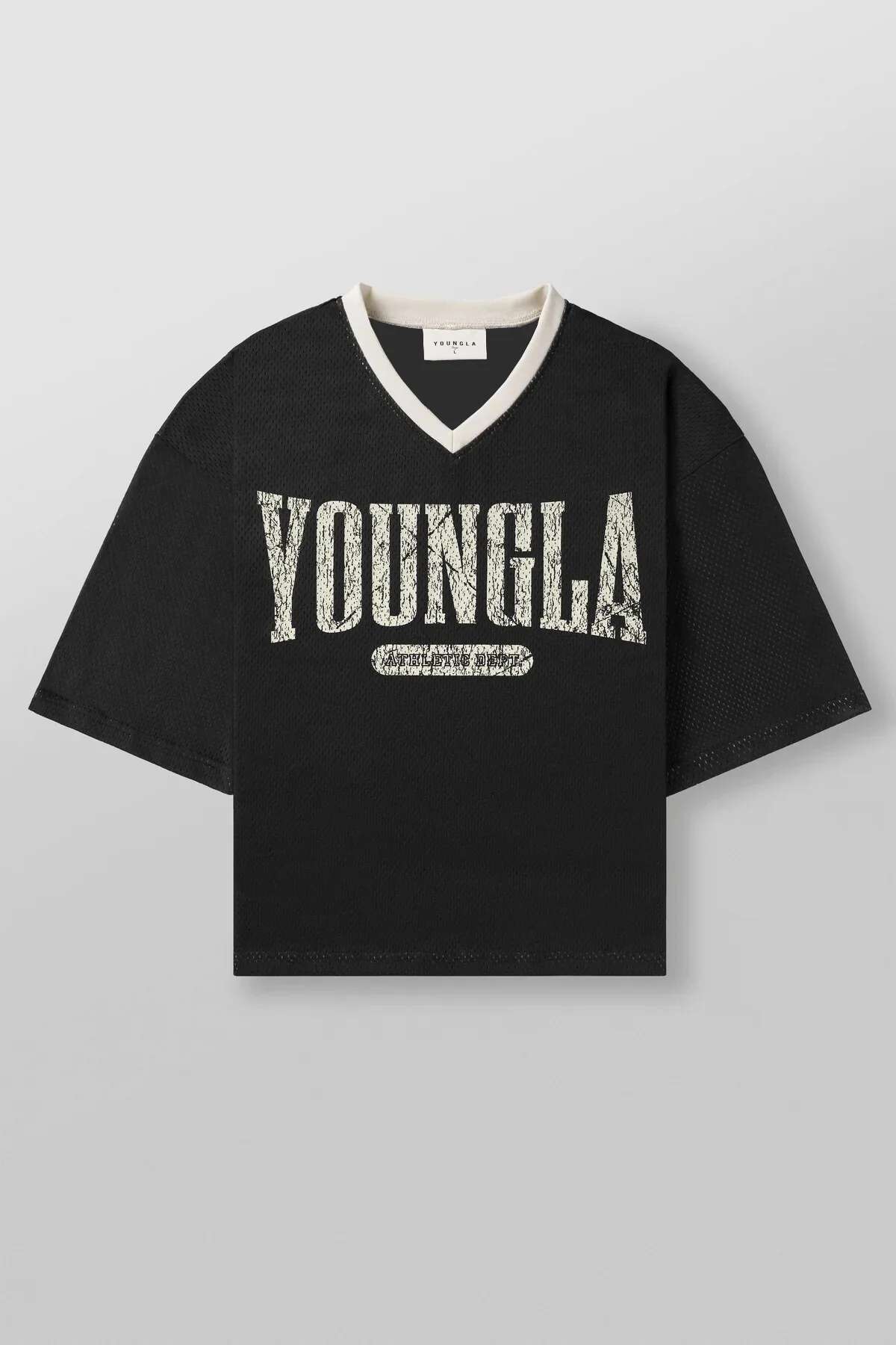 2025 YOUNGLA ,American style new men's oversized summer sports fiess breathable mesh short sleeved T-shirt