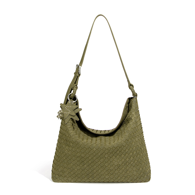 new shoulder bag underarm women's bag woven bag, simple high-end frosted suede handbag tote bag
