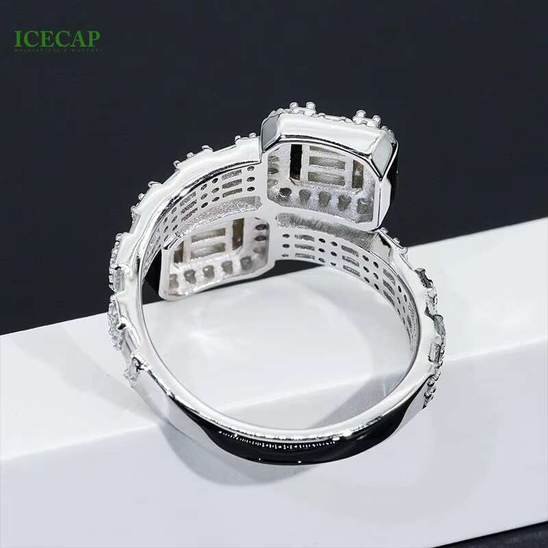 925 Silver Ring Hip Hop Baguette Cut VVS Moissanite Women Ring Men Luxury Party Jewelry