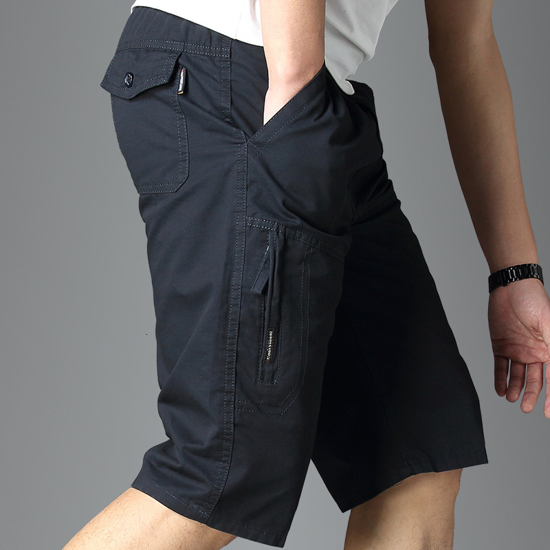 2025 New Designer Men Shorts Mid Aged And Elderly Men's Knee Length Shorts Summer Outerwear Casual Solid Color Multi Pocket Workwear Pants