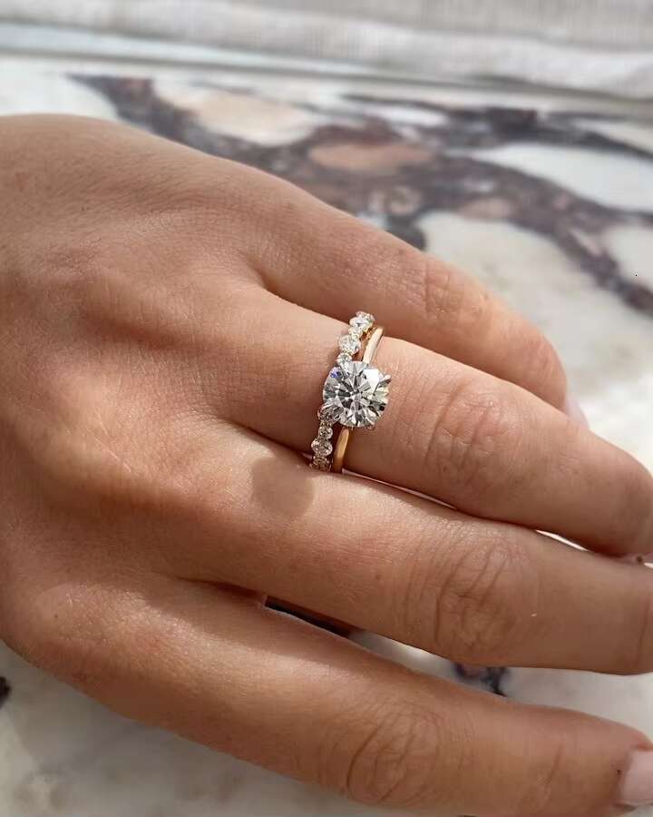 Luxury 1ct 2ct 3ct Pear Lab Moissanite Diamond Rings 14K 18K Real Solid Gold Wedding Band Engagement Ring Romantic for Parties