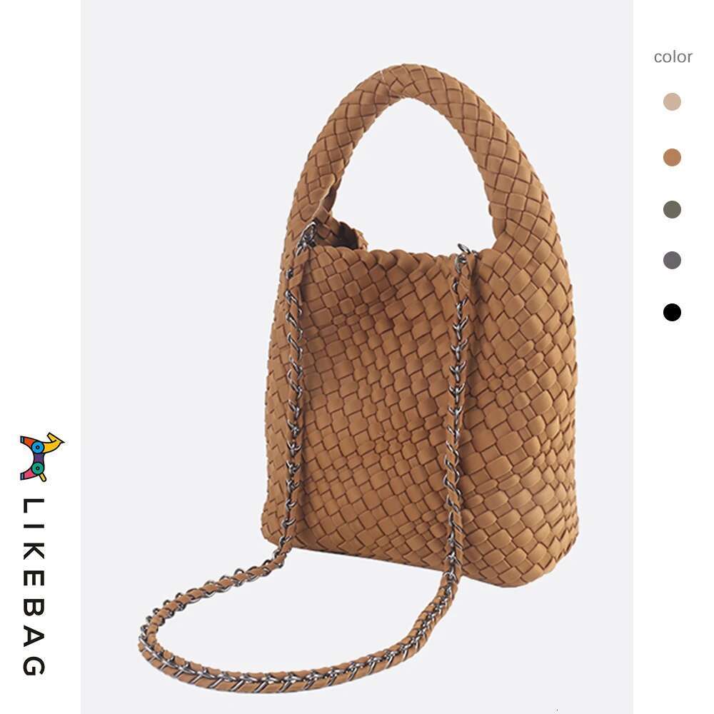 LIKEBAG Fashion Neoprene Handwoven Handbags Nylon Large Capacity Messenger With Woven Clutch Bag