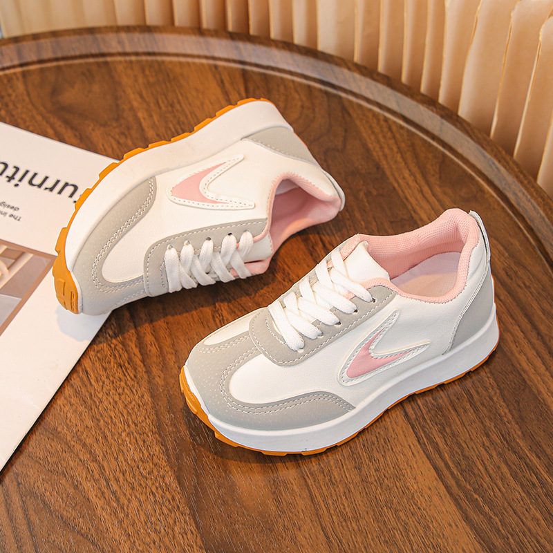 Designer Kid's Shoes 2025 Children's Casual Training Shoes, Autumn New Fashion Trend All-match Lace-up Sneakers, Soft Sole Non-slip Breathab