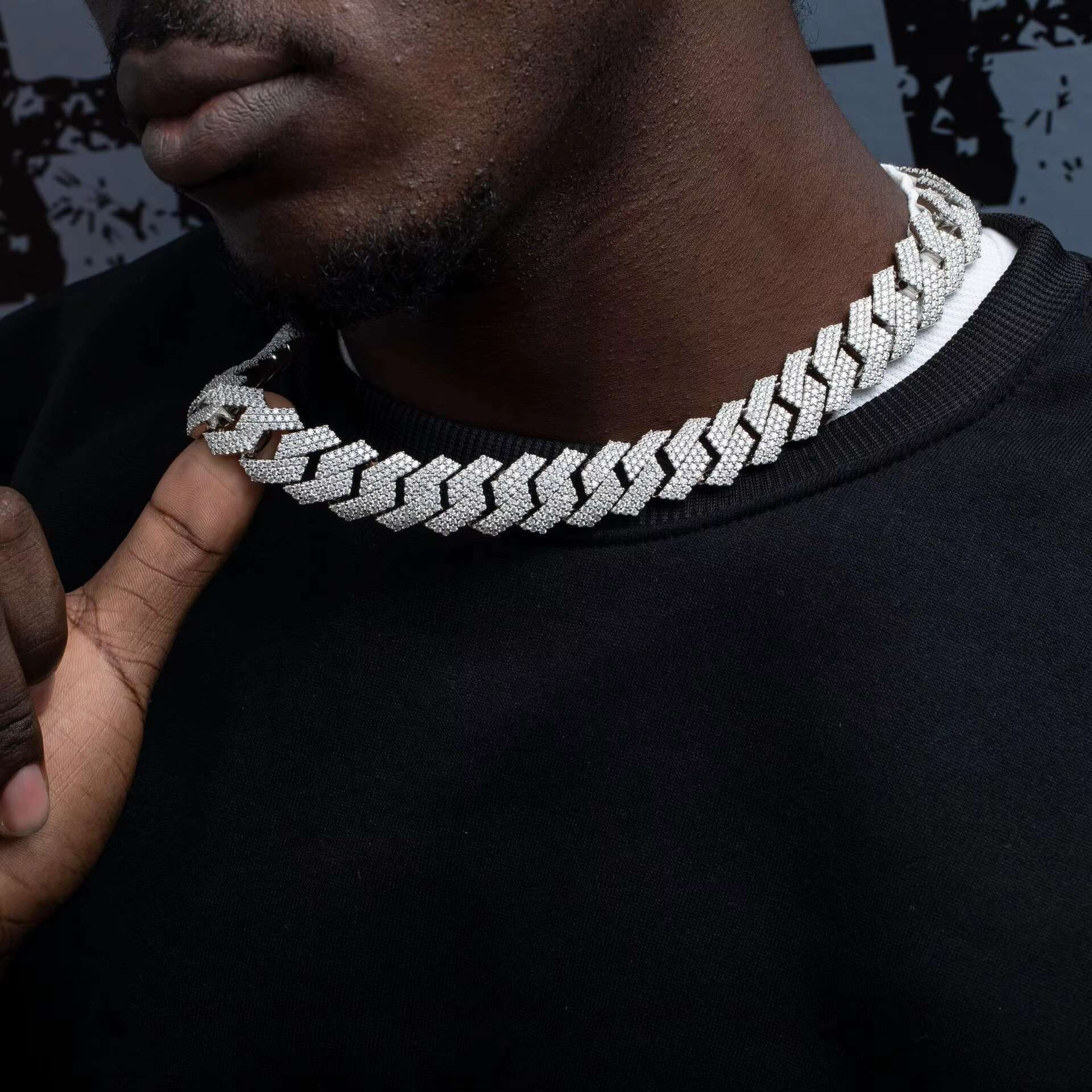 Customized 20mm 4Rows Moissanite Diamond Iced Out Miami Cuban Link Chain Bracelet 925 Sterling Silver Hip Hop Jewelry Necklace