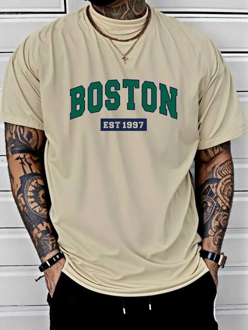 Japanese simple and fresh letter pattern summer short sleeved outdoor casual comfortable breathable mens short sleeved T-shirtXJ250409