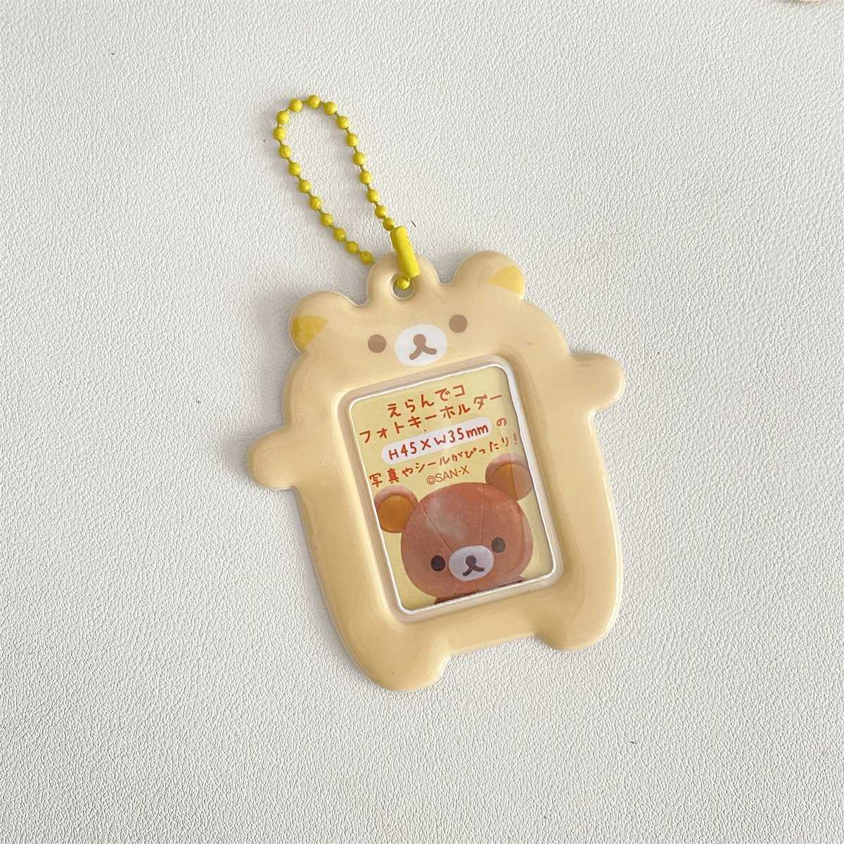 Janese Style Kaii Cartoon Bear Photo Card Holder Cute Bear K-Pop Idol Keychain for 2-inch Photo School Lnse ShellXJ250409