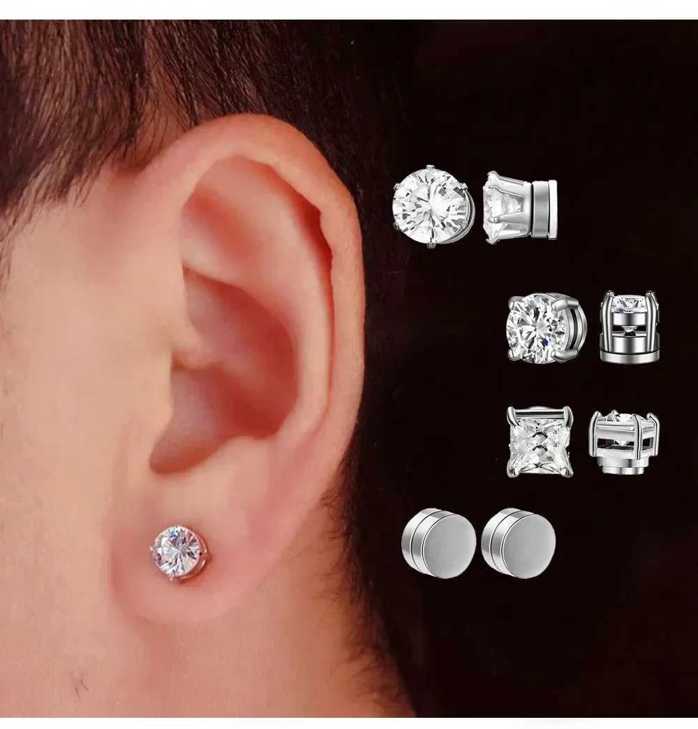 2PCS Magnetic Ear Clips Stud Earrings Non Piercing Strong Magnet Fake Piercing Women Men Jewelry Clip Earrings for Kids Girls Z250408