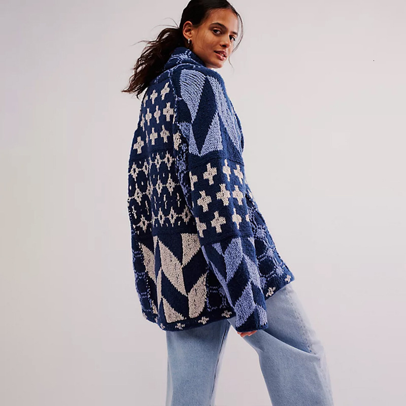 2025 Autumn/Winter New Knitted Shirt Y2K Abstract Printed Collar Loose Long Sleeve Womens Dress