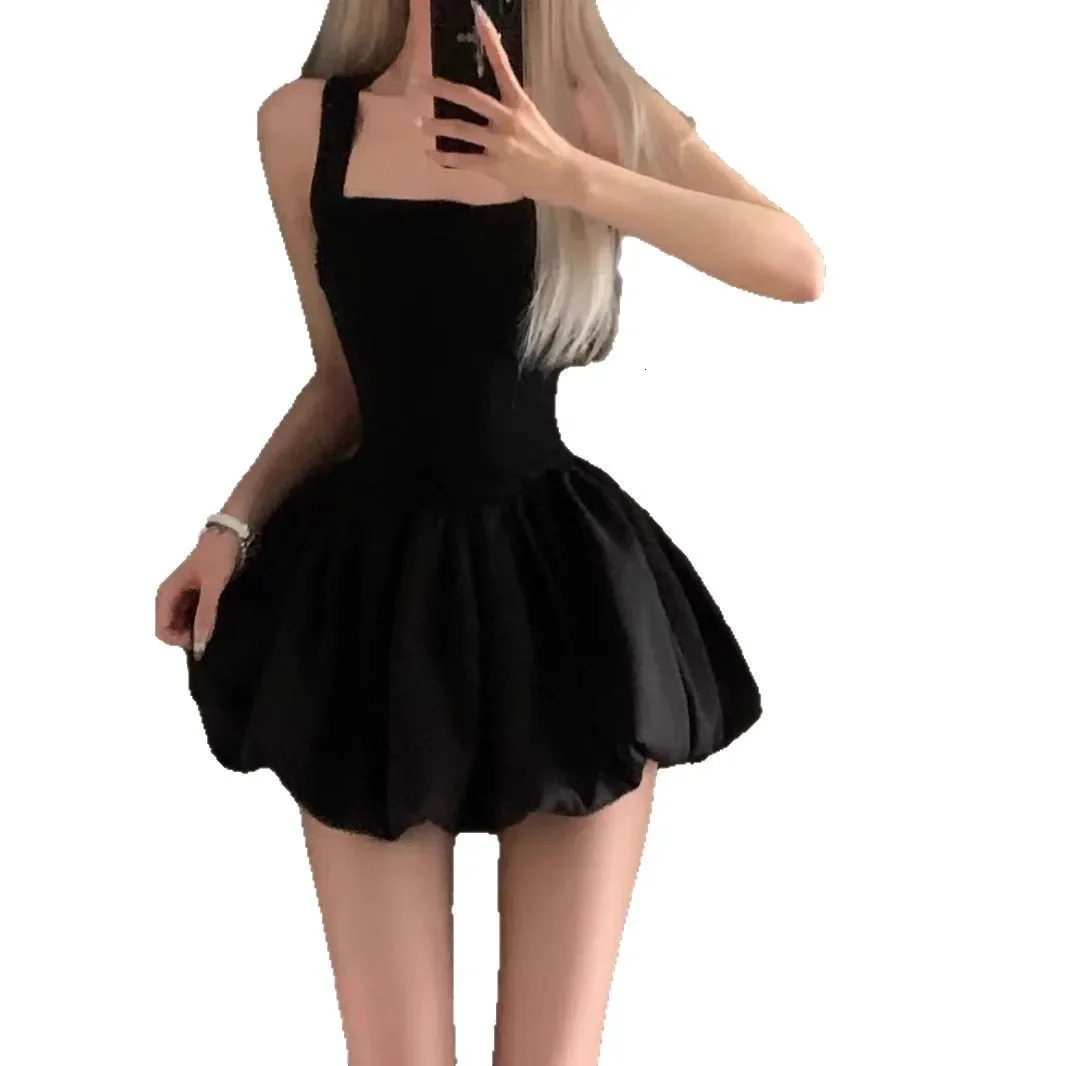 Spicy Girl Ballet Style Pleated Strapless Dress Women Summer French Bouffant Skirt Birthday Mini Dress Elegant Dress 250408