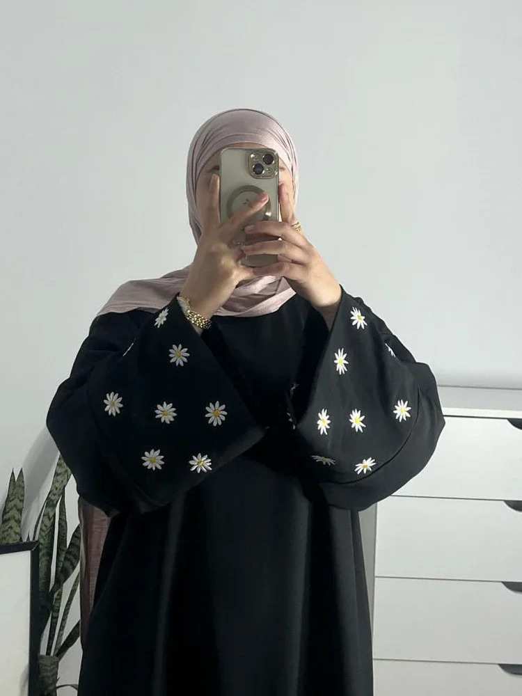 Eid al Fitr Muslim Dubai Womens Clothing Abaya Jalabiya Flower y Ramadan Morocco Robe Abayas Kaftan Islam Vestidos 250409