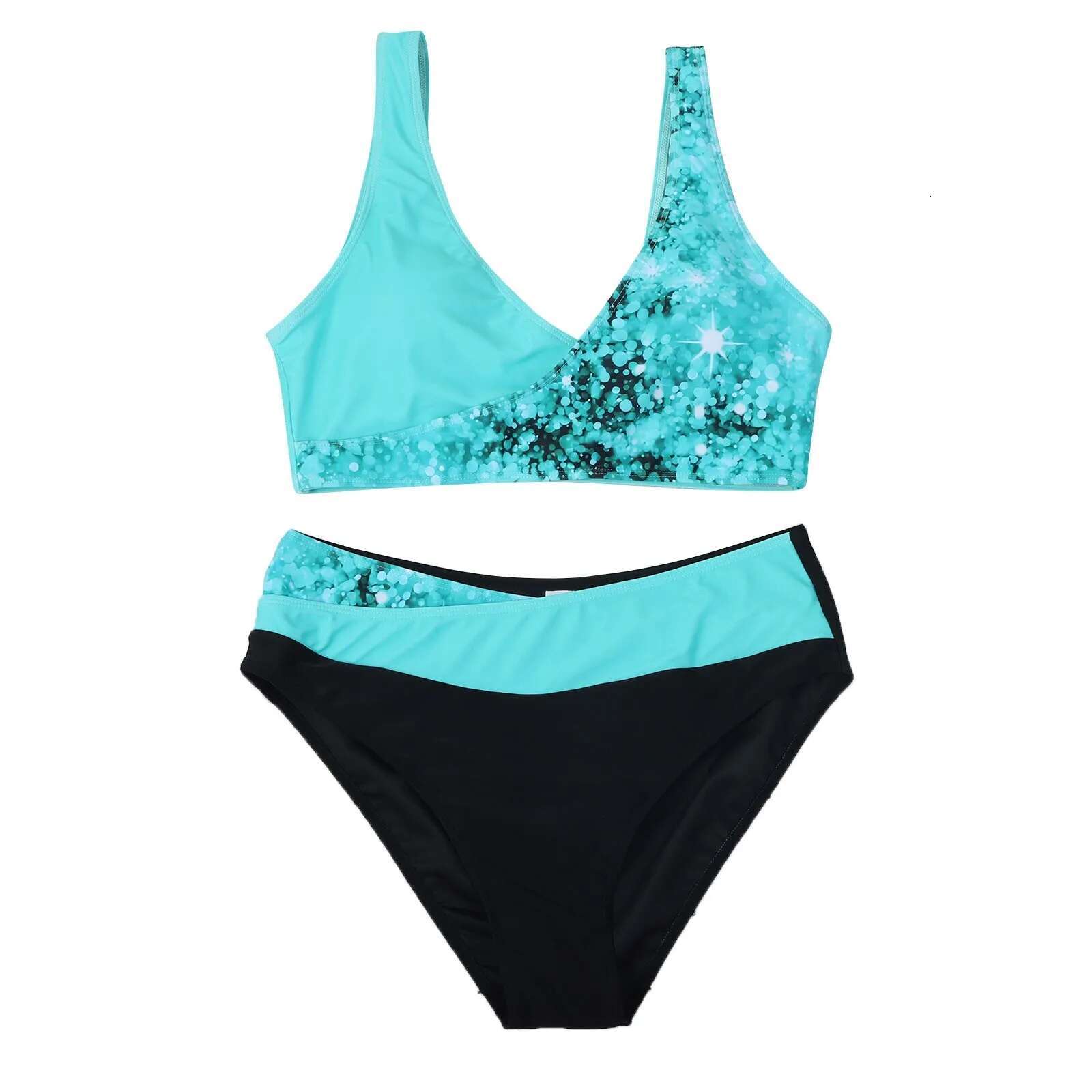 Dongdumaoyi Women S High Waisted Two Pieces Set Swimsuit Tankini Swimwear Bathing Suit Bikini Swimsuits Beach Beachwear