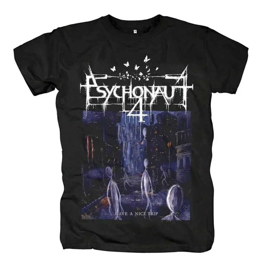 Psychonaut4 T-shirt Black Metal Belt T-shirt Mens Fun Pattern Printed Cotton T-shirt Harajuku Street Clothing T-shirt Top UnisexXJ250409