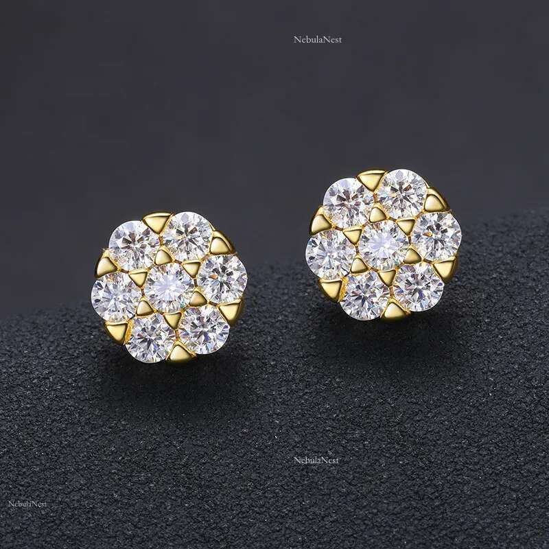 Passed Test Men Women D Color 3mm Moissanite Sterg Sier Gold Bg Dia Studs Earrings Nice Gift