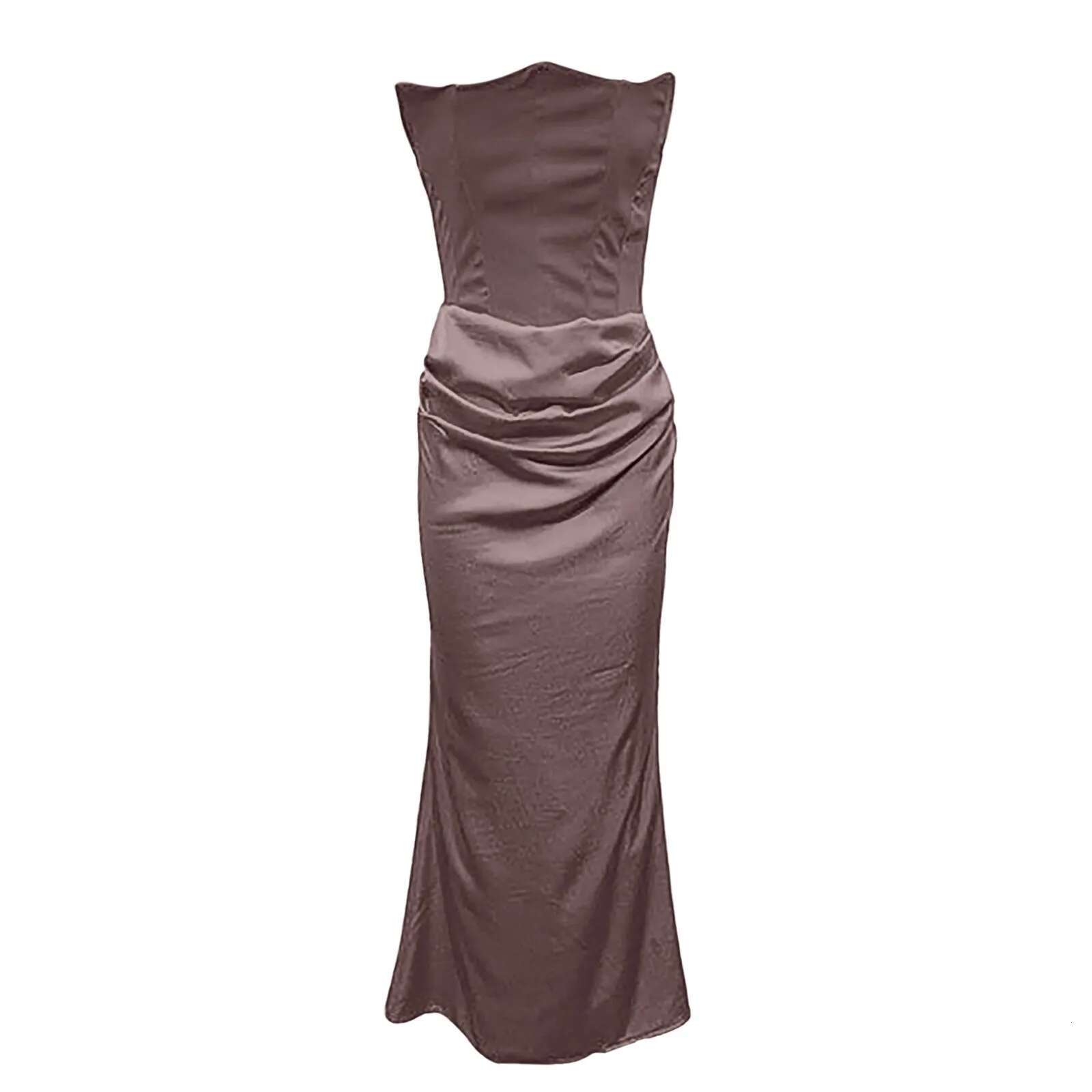 Dongdumaoyi Sexy Strapless Long Party Dress Women Slim Ruched Fishbone Top Female Dresses Spring Summer Lady Elegant Evening Gowns New