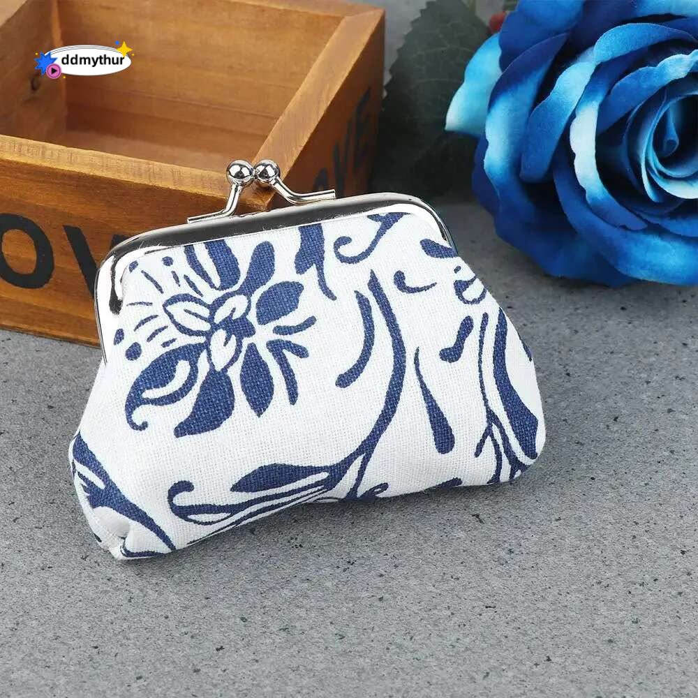 Women Printed Coin Purses Small Wallet Hasp Card Holder Handbags Clutch Money Bag Vintage Blue And White Porcelain Printing ddmythur