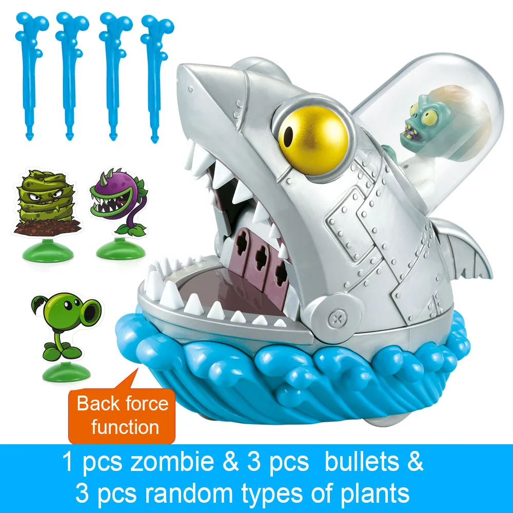 Plants Vs Zombies 2 Licensed Shark Mech Boss Pull Back Car Battle Set Bulk Stock Collectible Action Figures Strategy Game Family Kids Gift