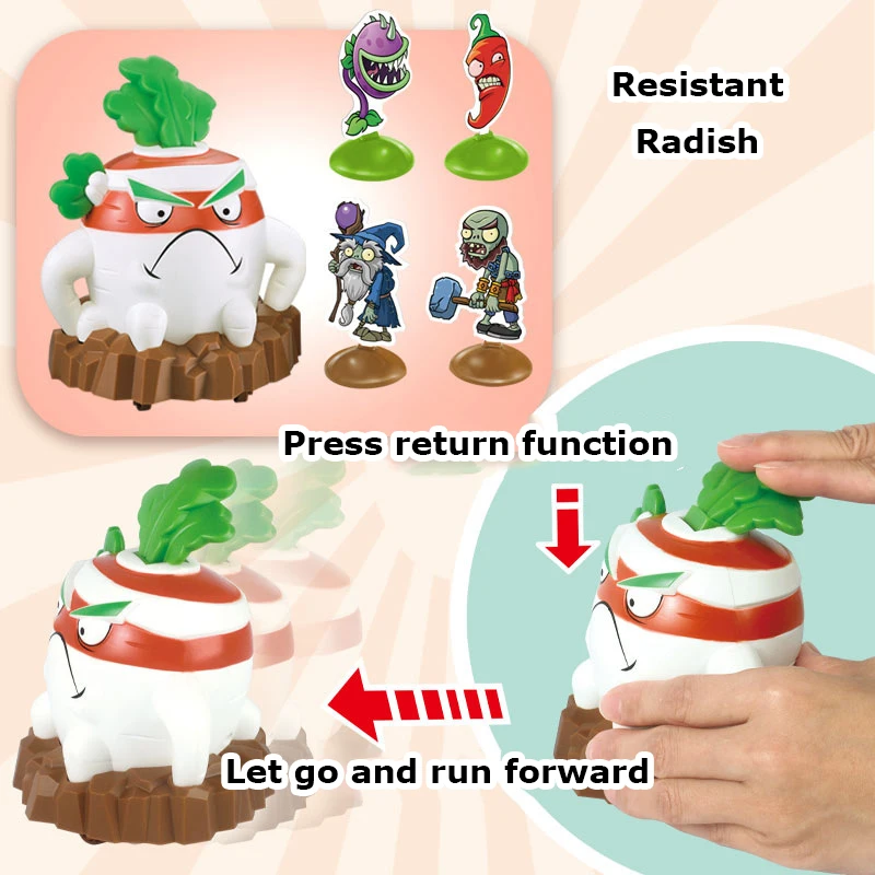 Plants Vs Zombies 2 Licensed Resistant Radish Pull Back Car Battle Set Bulk Stock Collectible Action Figures Strategy Game Family Kids Gift