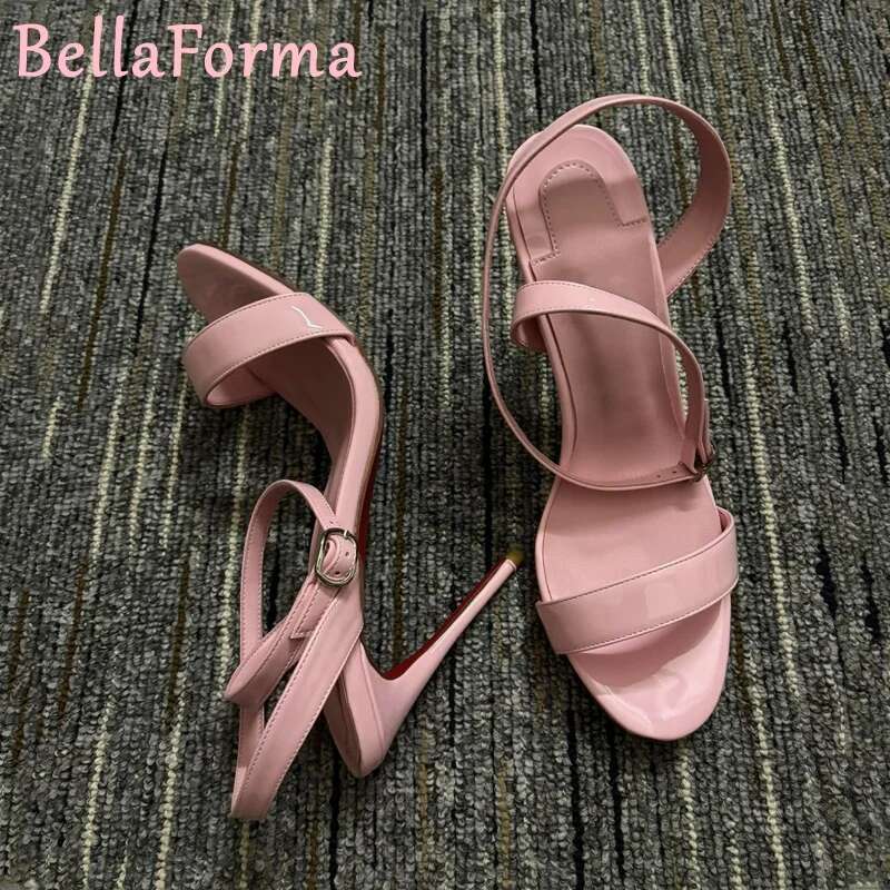 Women's Pointed High Heels Pink Simple Basic Daily Dating Banquet Colorful Sy Scale Pattern Fish Mouth One-Strappy Sandals