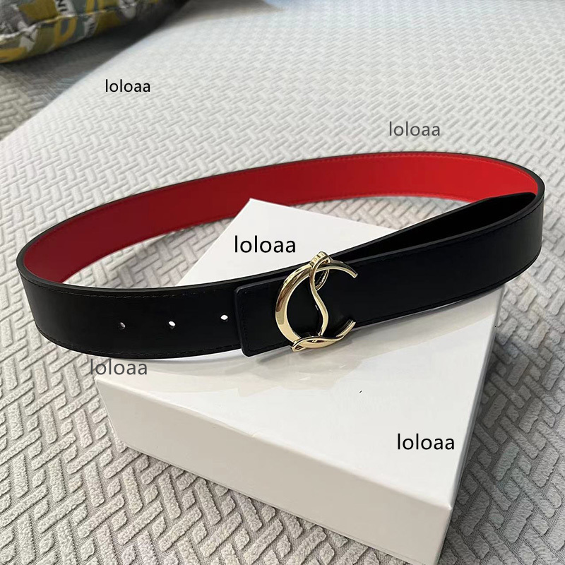2025 men luxurys designers belts for women christians louboutins red bottoms fashion leather letter buckle belt waistband JCGF
