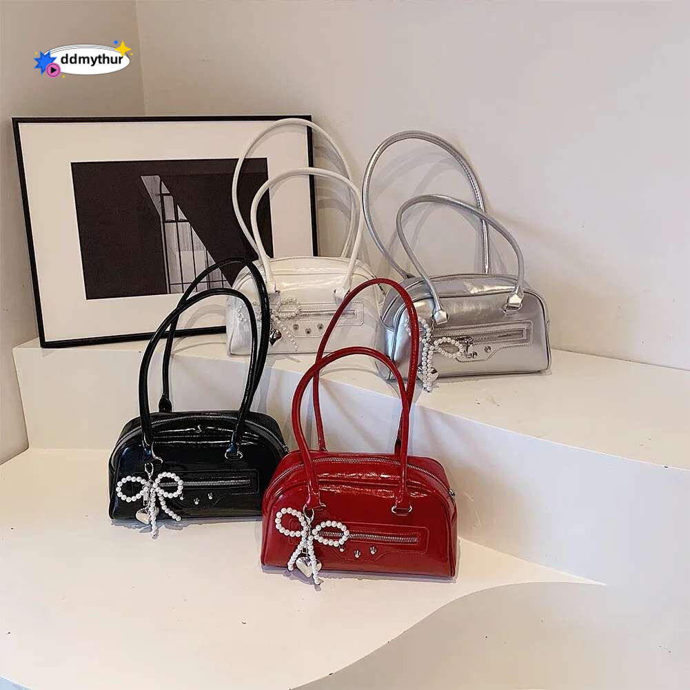 Women PU Shoulder Stylish Armpit Solid Color Fashion Underarm Large Capacity Trendy Tote Handbag Outdoor Travel Bag ddmythur