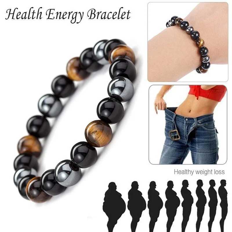 Natural Black Obsidian Hematite Tiger Eye Beads Bracelets Men for Magnetic Health Protection Wen So Jewelry Psera HbreC250408