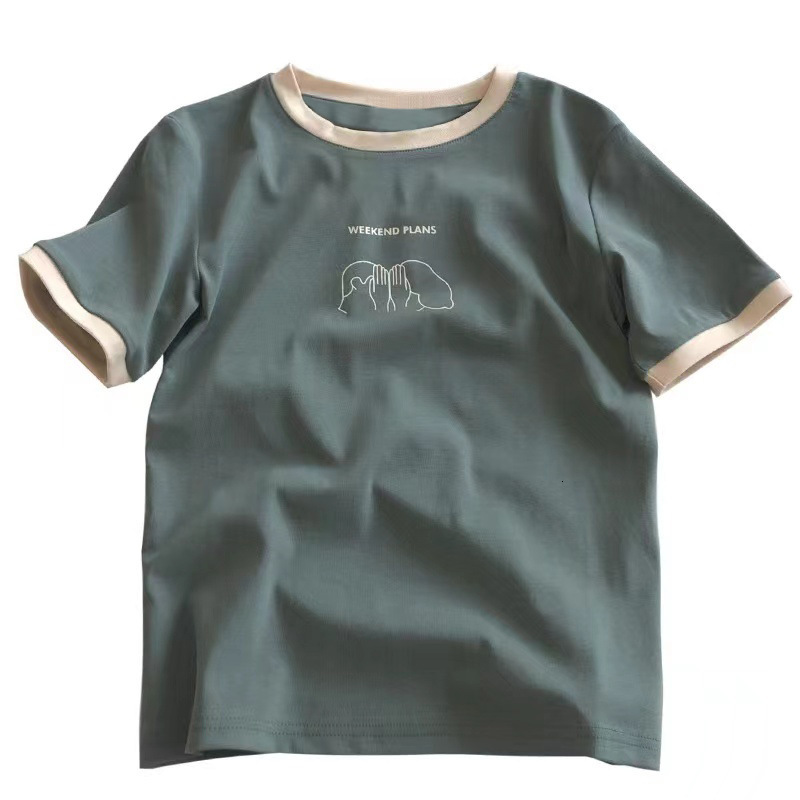 2025S Designer Women S T Shirt Colored Slim Fit Short Sleeved T Shirt For Summer New Base Shirt Student Casual Korean Top Women S Clothing
