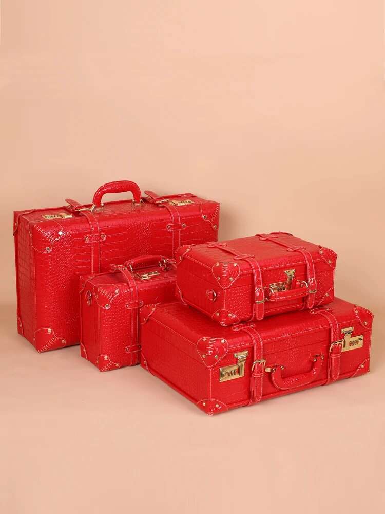 Red Wedding Bride Dowry Suitcase Big Red