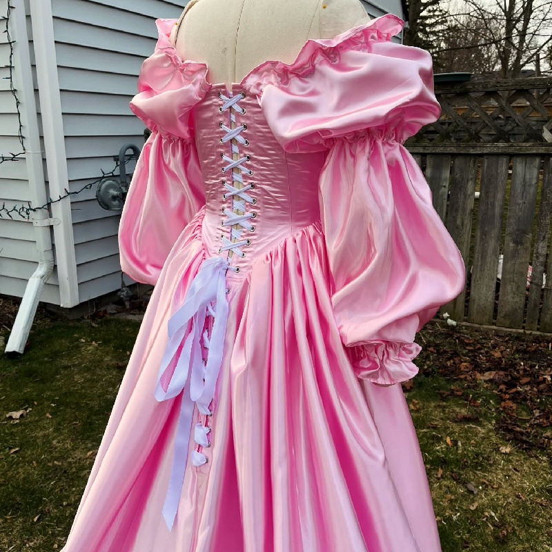 Medieval Costume Pink Prom Dress Renaissance 19th Victorian Evening Dresses 2025 Masquerade Cosplay Formal Party Gown Customized 80s Birthday Occasion
