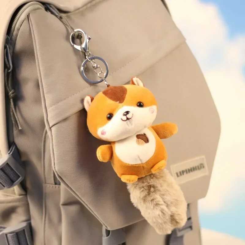 Cute Squirrel Plush Toy Kaii Animal Keychain Squirrel Plush Toy Bag Decorative Pendant Holiday Gift FashionXJ250409