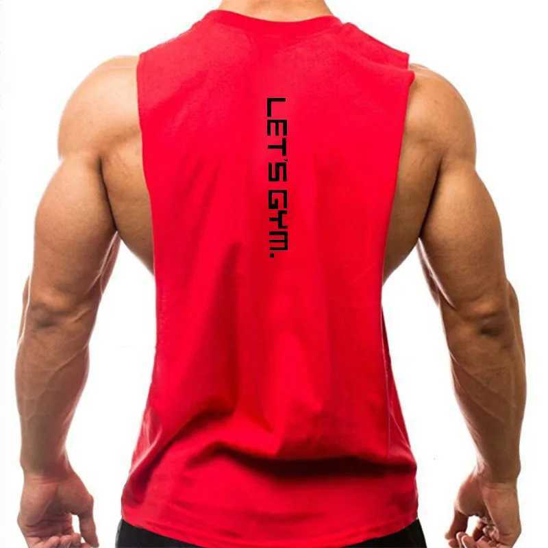 Brand Just Gym Clothing Fitness Mens Side Scissors T-shirts Dropped Armholes Fitness Tank Top Sleeveless Tank TopXJ250409