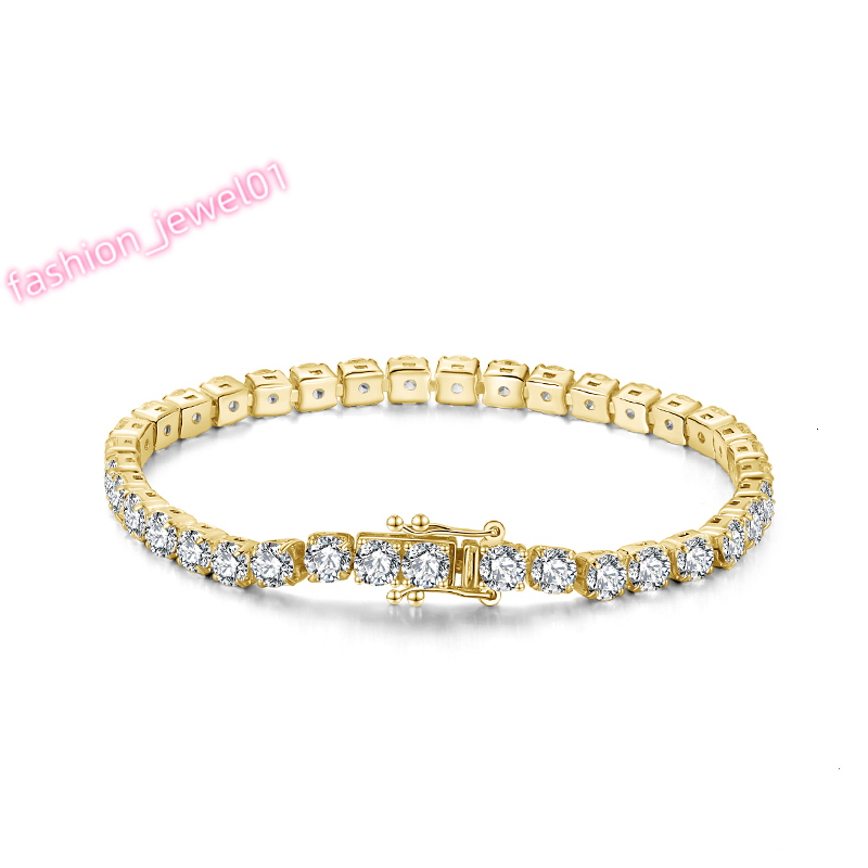 ICEBELAR High Quality Real 925 Sterling Silver 4mm Cubic Zircon Diamond Tennis Bracelet for Women Men