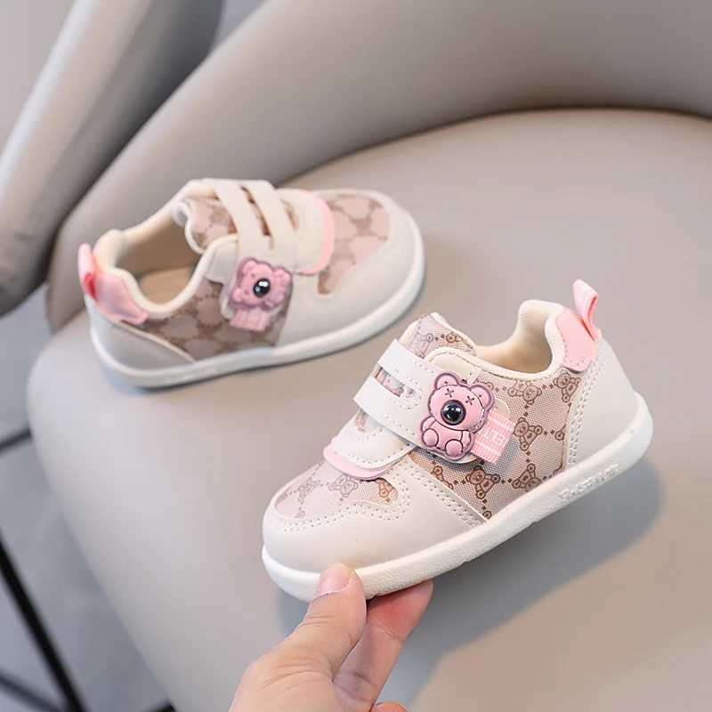 Baby Shoes 2024 Spring New Baby Soft soled Casual Shoes Little Bear Girls Sports Shoes Cartoon Casual Shoes X250409