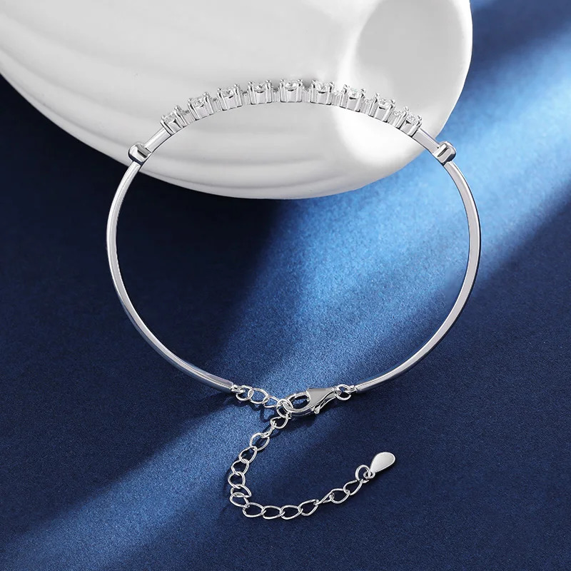 TBCYD m Diamond Bracelet Bangle For Women S925 Sterling Silver Wedding Party Fine Hand Chain Jewelry Gift 250408
