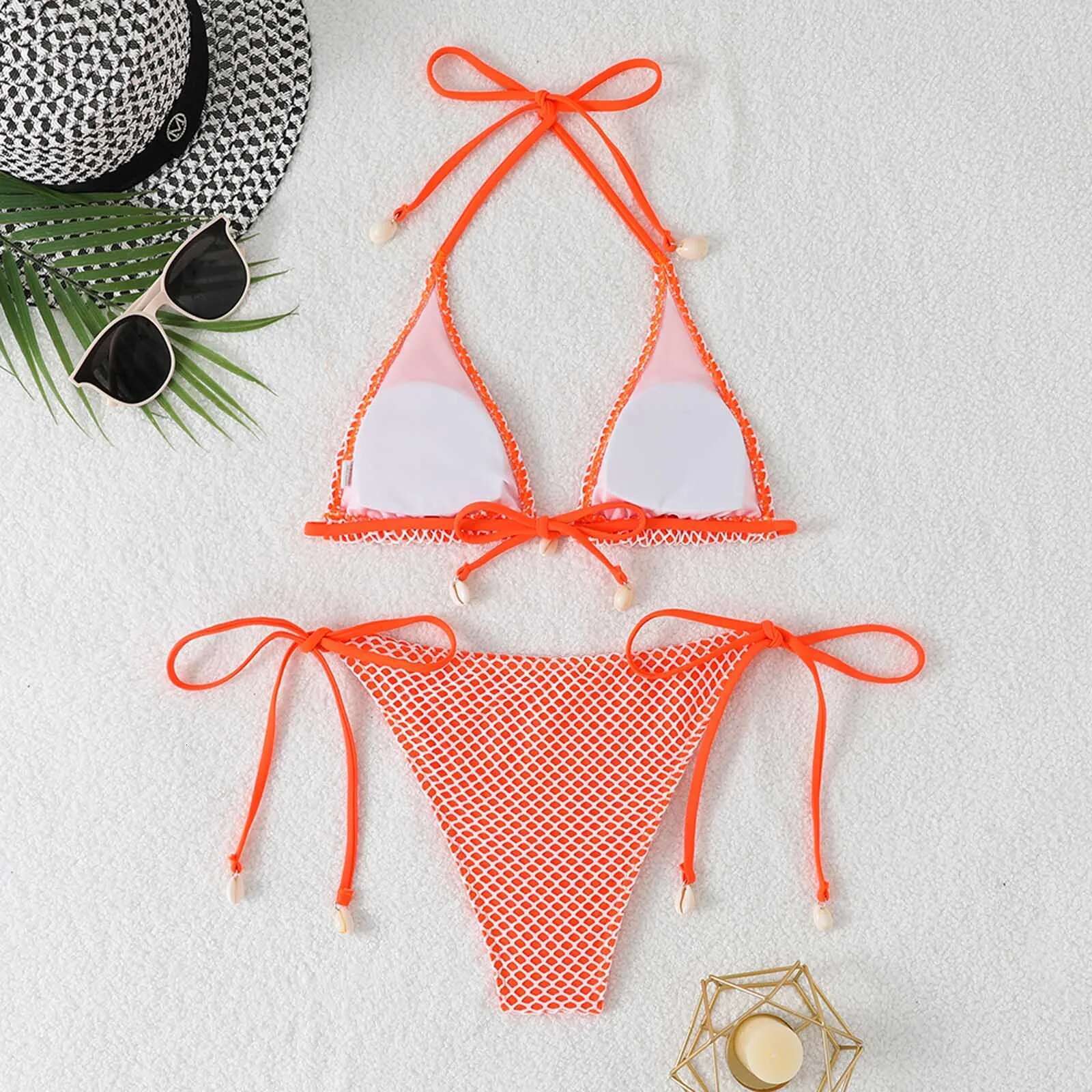 Dongdumaoyi Women S Swimsuit Two Piece Bikini Swimsuits Triangle Wrapped Halter Bikinis Sets Sexy Micro Woman Swimwear